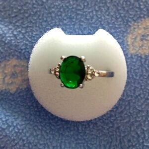 Silvery green stone ring sizes 8,9, and 10